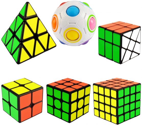 Coolzon Magic Cube Set, 6 Pack Speed Magic Cubes Pyraminx + 2x2 + 3x3 + 4x4 + Magic Rainbow Ball + Fenghuolun Magic Puzzle Cube Toys for Boys Girls Kids Adults - Image 2