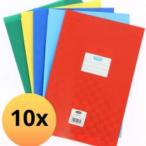Elba 100800039 Notebook Covers A4 Pack of 10 Embossed Raffia Design Book Cover in 5 Colours Assorted Book Cover Flexible and Wipe-Clean