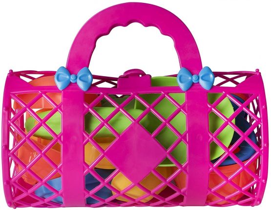 Toys 4 U Beach Toys Mega Pack Bulk Beach & Sandbox Play Set w/ Unique Crab, Shell & Sea Life Sand Molds, Shovel, Rake, Watering Can & BONUS Basket Carry Bag w/ Handles Available in Pink or Blue - Image 2