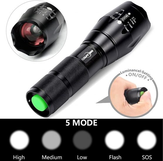 MIKAFEN LED Torch Rechargeable Torches LED Super Bright 1200 Lumens ...