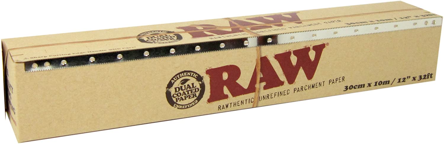 RAW Unrefined Parchment Paper Specialty Baking & Wrapping 12" x 32ft - 30cm x 10m, Transparent, 30 cm (Width)