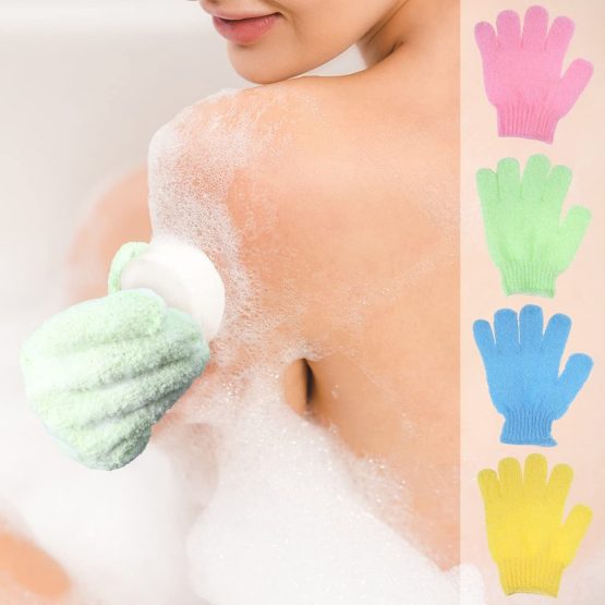 ULTNICE Exfoliating Bath Gloves for Body Scrub Exfoliator 4 Pairs - Image 3