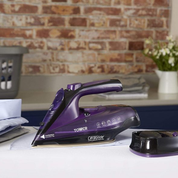 Tower T22008 CeraGlide Cordless Steam Iron with Ceramic Soleplate and Variable Steam Function