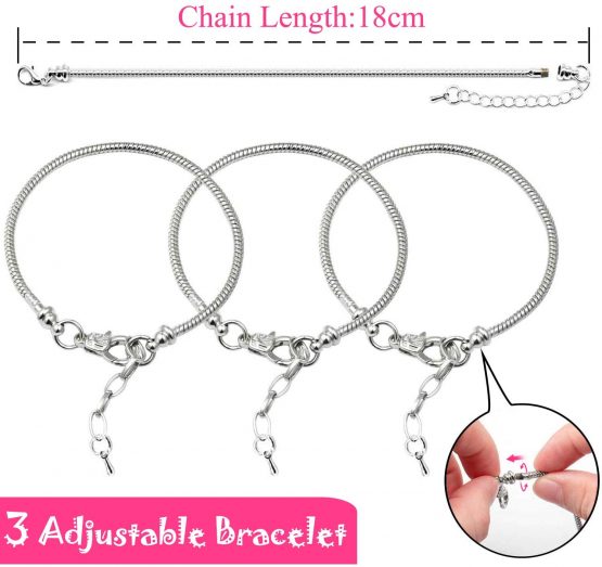 Jewellery Making Kit for Girls, Bracelet Making Kits with Charms Pendants Rainbow Silver Plated Beads Chains for Jewellery Making, Arts and Crafts Sets for Kids Friendship Age 8-12 - Image 2