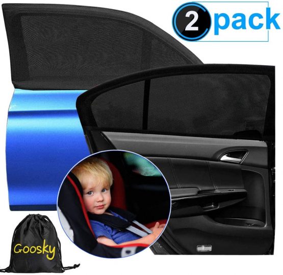 Goosky Car Window Shades for Baby, Car Sun Shades For Kids UV Sun Protection for Adults Pets, Car Blinds Fits Most Vehicles (2Pack)