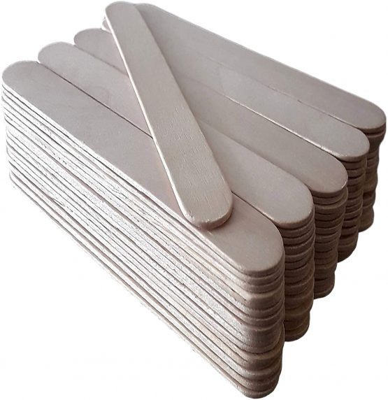 50 Wooden Lollipop Sticks Jumbo Natural Craft 150mm X 19mm - Lolly Plant Labels - Wood Craft - Garden - Structures Smooth Premium Quality Wide Large Stick - Image 2