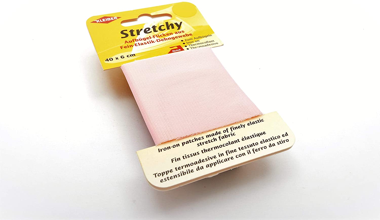 Kleiber 40 x 6 cm Iron on Elasticated Clothing Repair Tape, Light Pink, 40 x 6 x 0,05 cm - Image 4