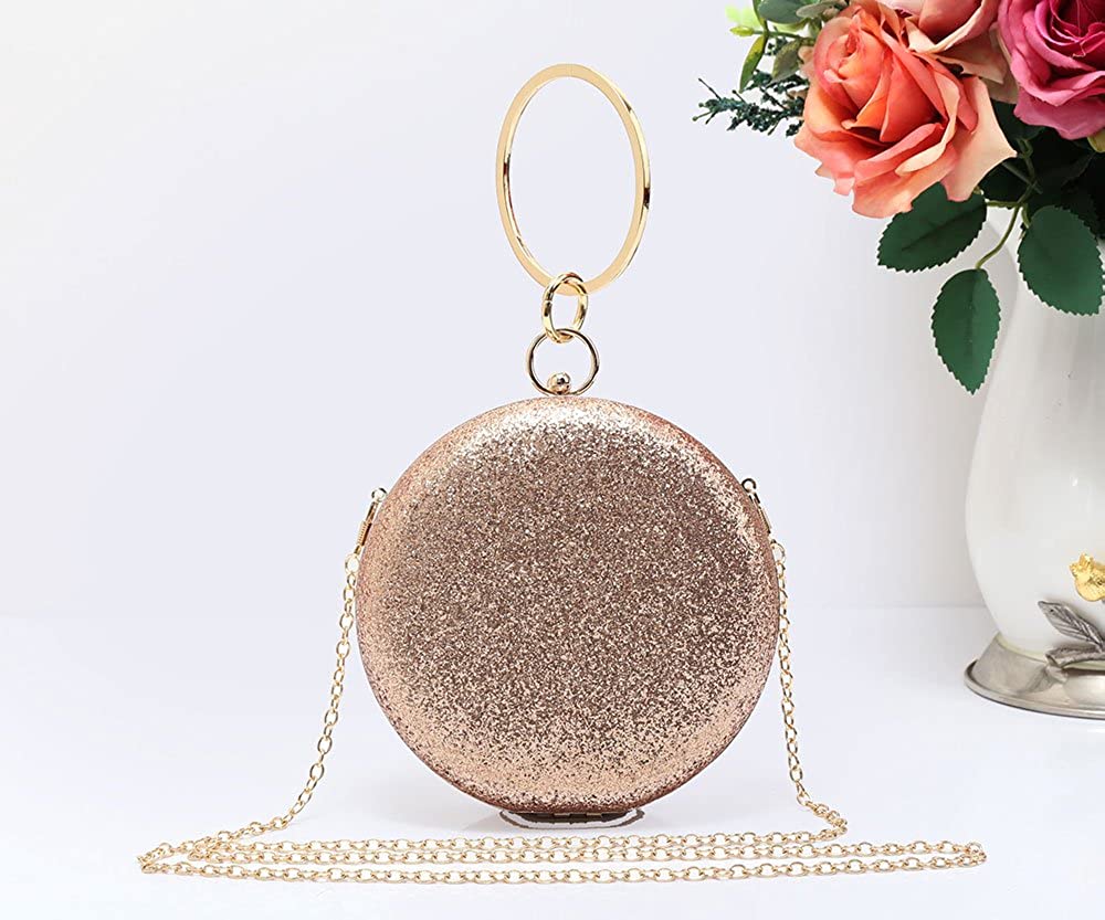 Redfox Women's Sparkling Gold Evening Clutch Bag/Wedding Shiny Diamante Crystals Rhinestones Different Shape And Size - Image 2