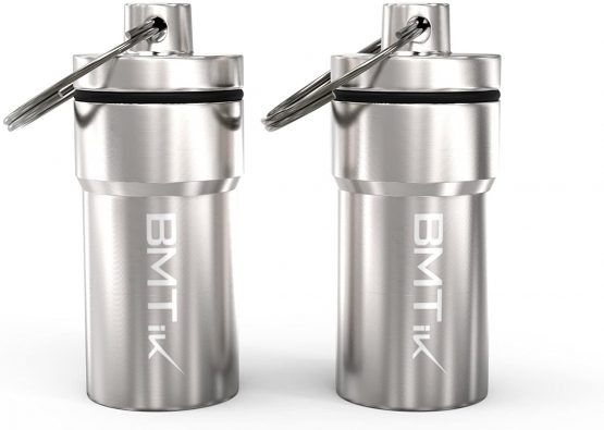 BMTick Smell-Proof Portable Mini Ashtray Capsule (Large Size, Silver) (Odourless) 2 Pack! - Image 3