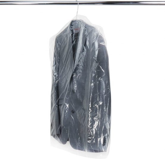 HANGERWORLD 50 Clear 40inch Dry 80 Gauge Cleaning Laundrette Polythylene Garment Clothes Cover Protector Bags.
