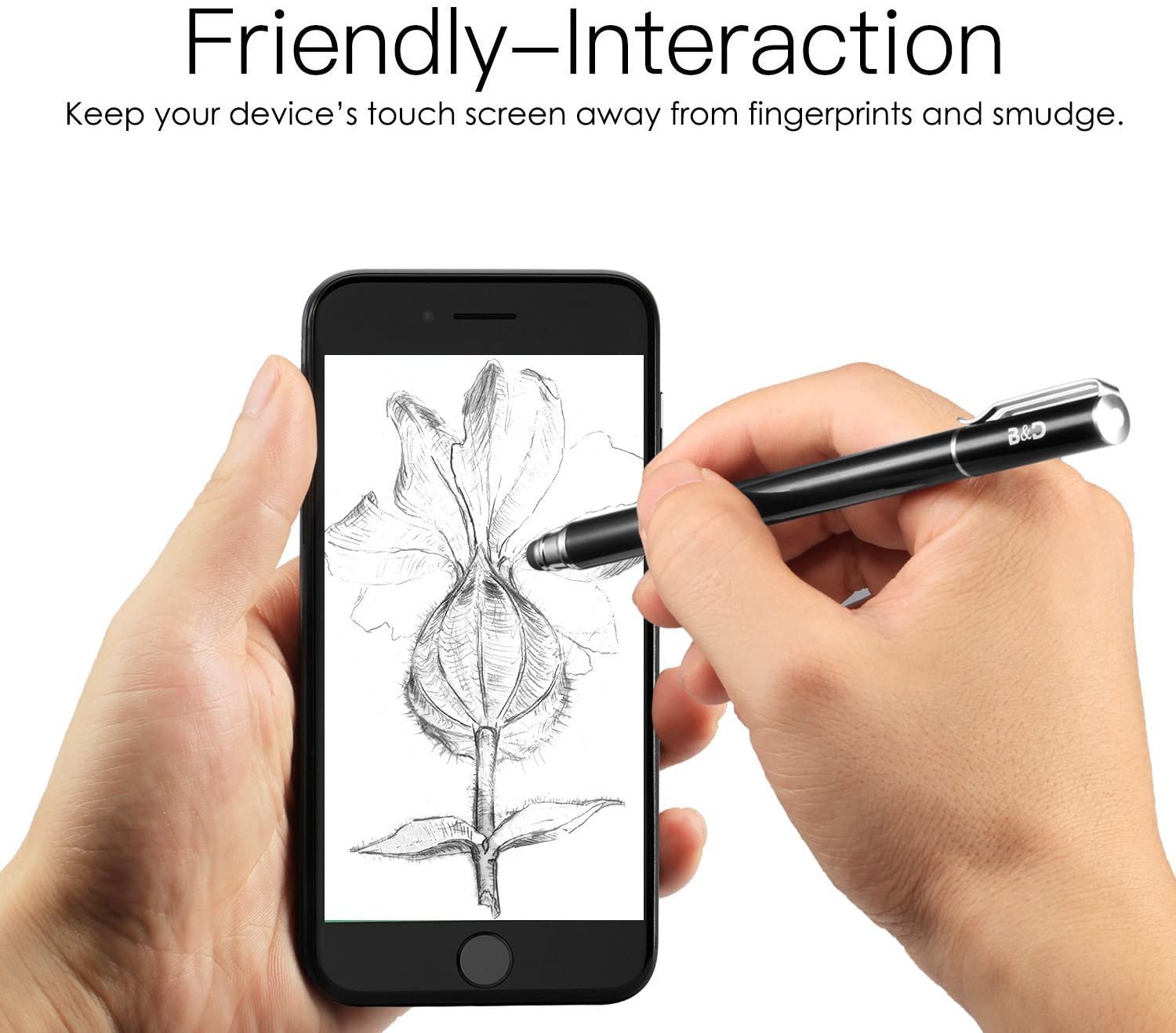 Bargains Depot B&D Universal Capacitive Stylus Pen 2-in-1 Styli Touch Screen Pen for iPad iPhone, iPod, Tablet, Samsung - Image 3