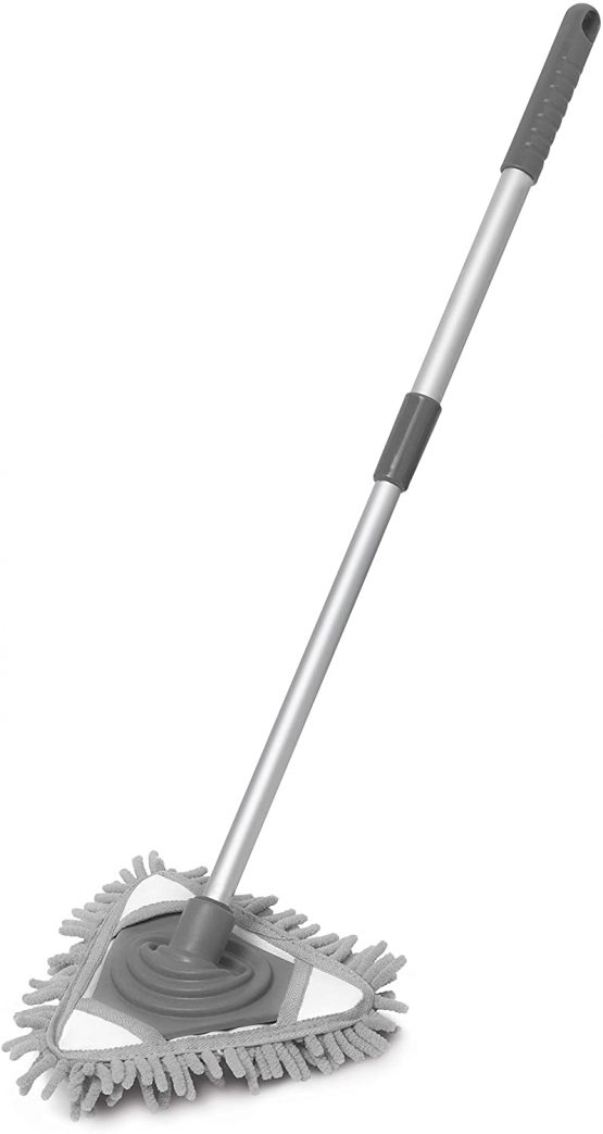 Addis 515628 Bathroom Easy Reach Ceiling Dusting Wand with Telescopic Handle, Metallic Graphite, 15.5 x 15.5 x 41 cm