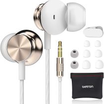 Betron BS10 Earphones, In Ear Headphone, Noise Isolating Earbuds, Powerful Bass Sound, 3.5mm Jack, Gold