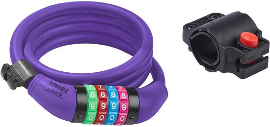 Büchel Sekura 60503209 Unisex Children's Combination Lock 120 cm with Coloured Cover 4 Digits Programmable Combination Lock Purple One Size - Image 2