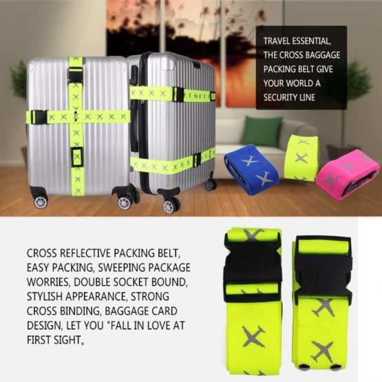 Luggage Strap Suitcase Belts Travel Accessories 2-Pack-Green - Image 4