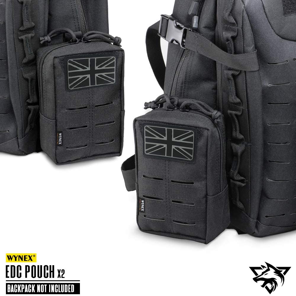 2-Pack Tactical MOLLE Pouches - Laser-Cut EDC Utility Bags With Canada Flag Patches