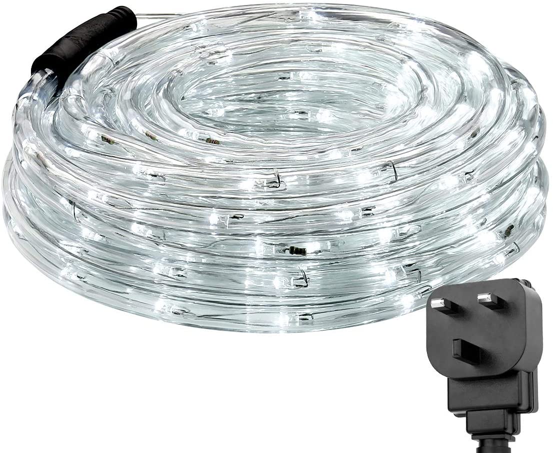 Lepro Outdoor Rope Lights Mains Powered, Connectable, 10m/33ft 240 LED Outdoor Garden Lights Plug in, Bright Cool White