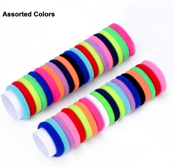 100 Pieces Elastic Hair Ties Mini Hair Bands Tiny Rubber Bands Colored Girls Ponytail Holders for Baby Kids - Image 2