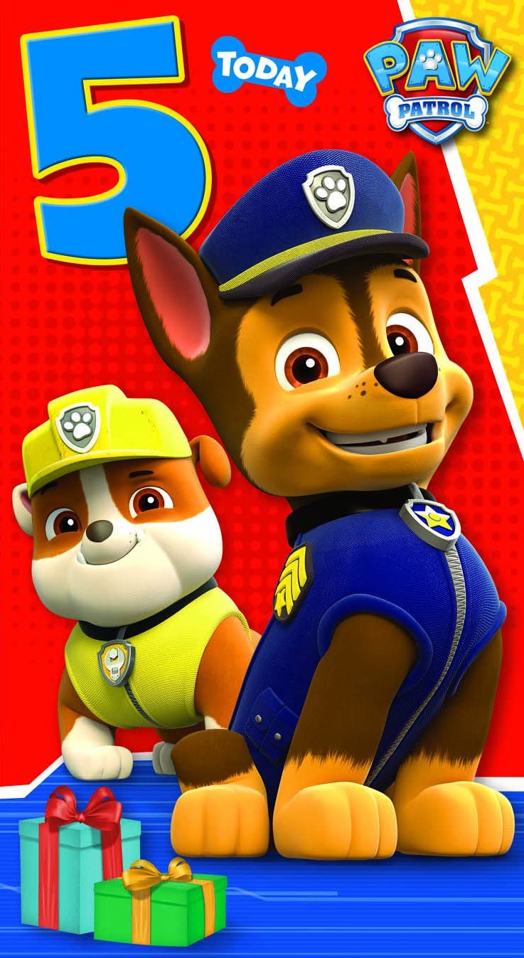 Paw Patrol Have Paw-Some 5th Birthday Greeting Card, multicolour, Standard Size