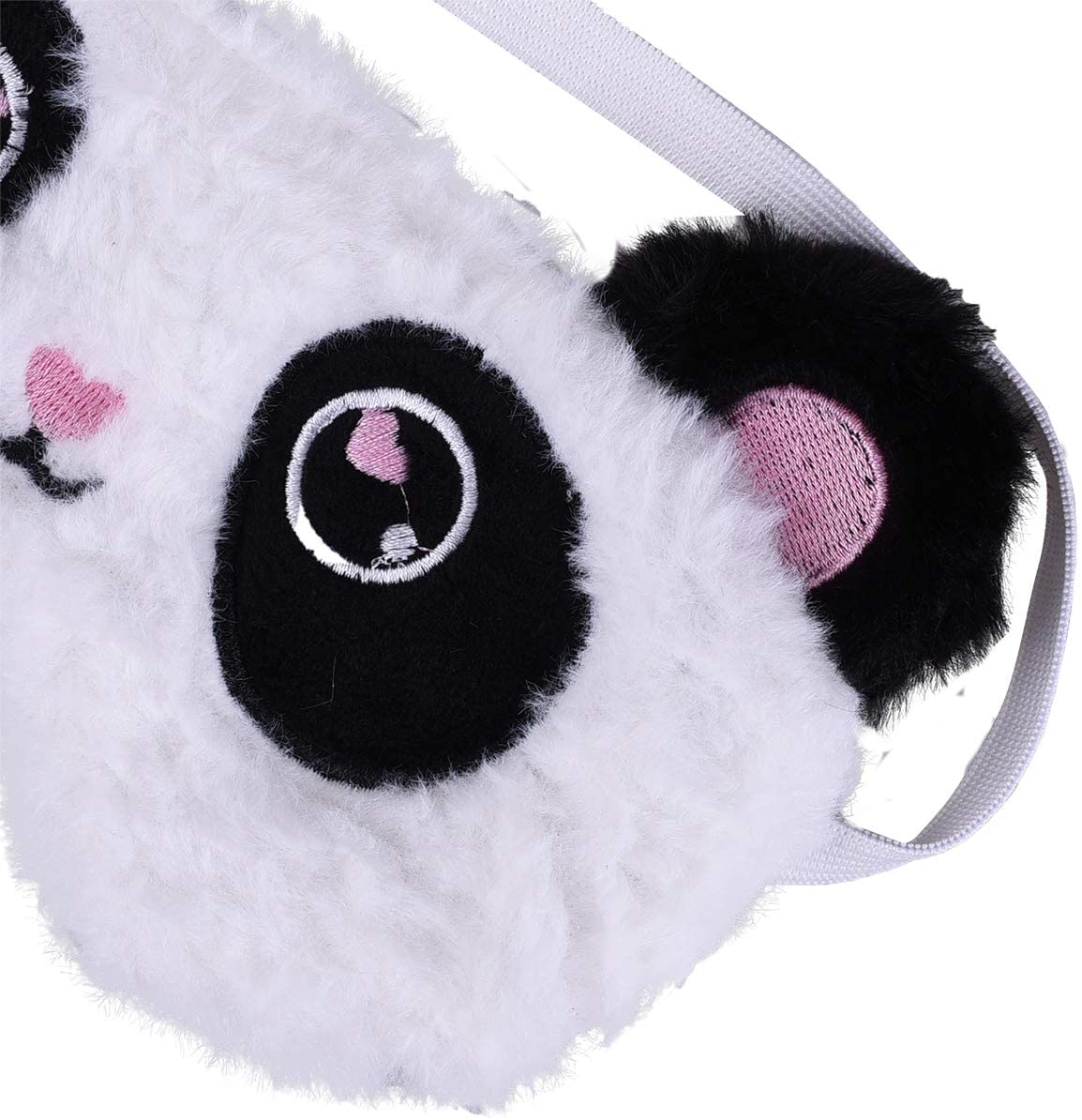 Ulife Mall Cute Panda Sleeping Mask Soft Fluffy Plush Blindfold Funny Novelty Sleep Mask Eye Cover Eyeshade for Girls Boys Women Men Kids Night Nap Travel Meditation,Black&White - Image 3