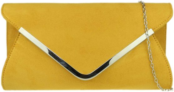 Girly Handbags Envelope Faux Suede Clutch Bag
