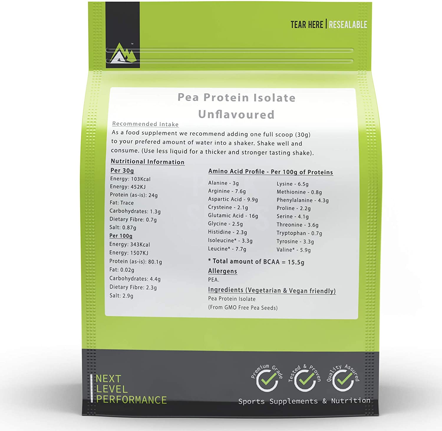 Pea Protein Isolate Powder 1kg - Packaging May Vary (Unflavoured), 1 kg (Pack of 1) - Image 2