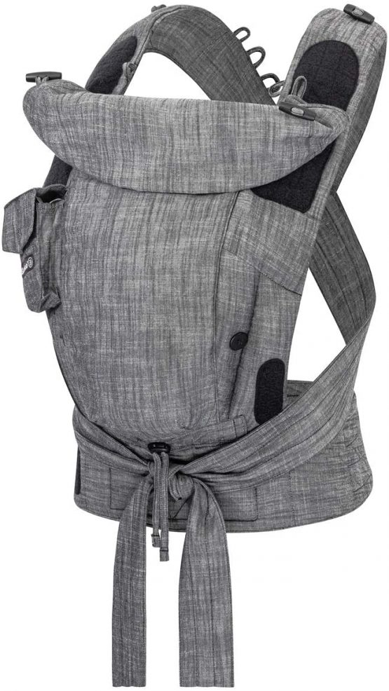 Hoppediz Bondolino Comfort Carrier for Babies Incl. Instruction, Denim-Black