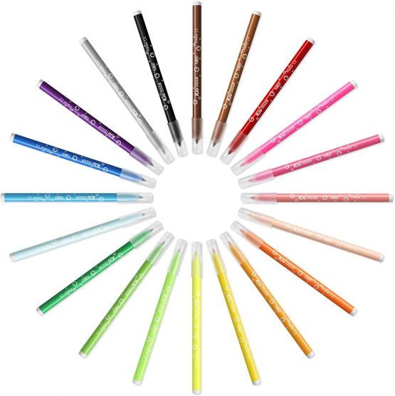 BIC Kids Kid Couleur Felt Tip Colouring Pens - Cardboard Wallet of 24 Ultra-Washable Pens - Assorted Colours - Medium Point - Image 4