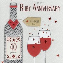For My Husband on our Ruby 40th Wedding Anniversary Card icg