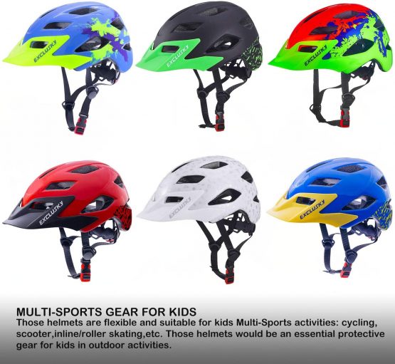 Exclusky Kids/Child boys cycle Helmets for Bike Skating Scooter Adjustable 50-57cm(Ages 5-13) - Image 3