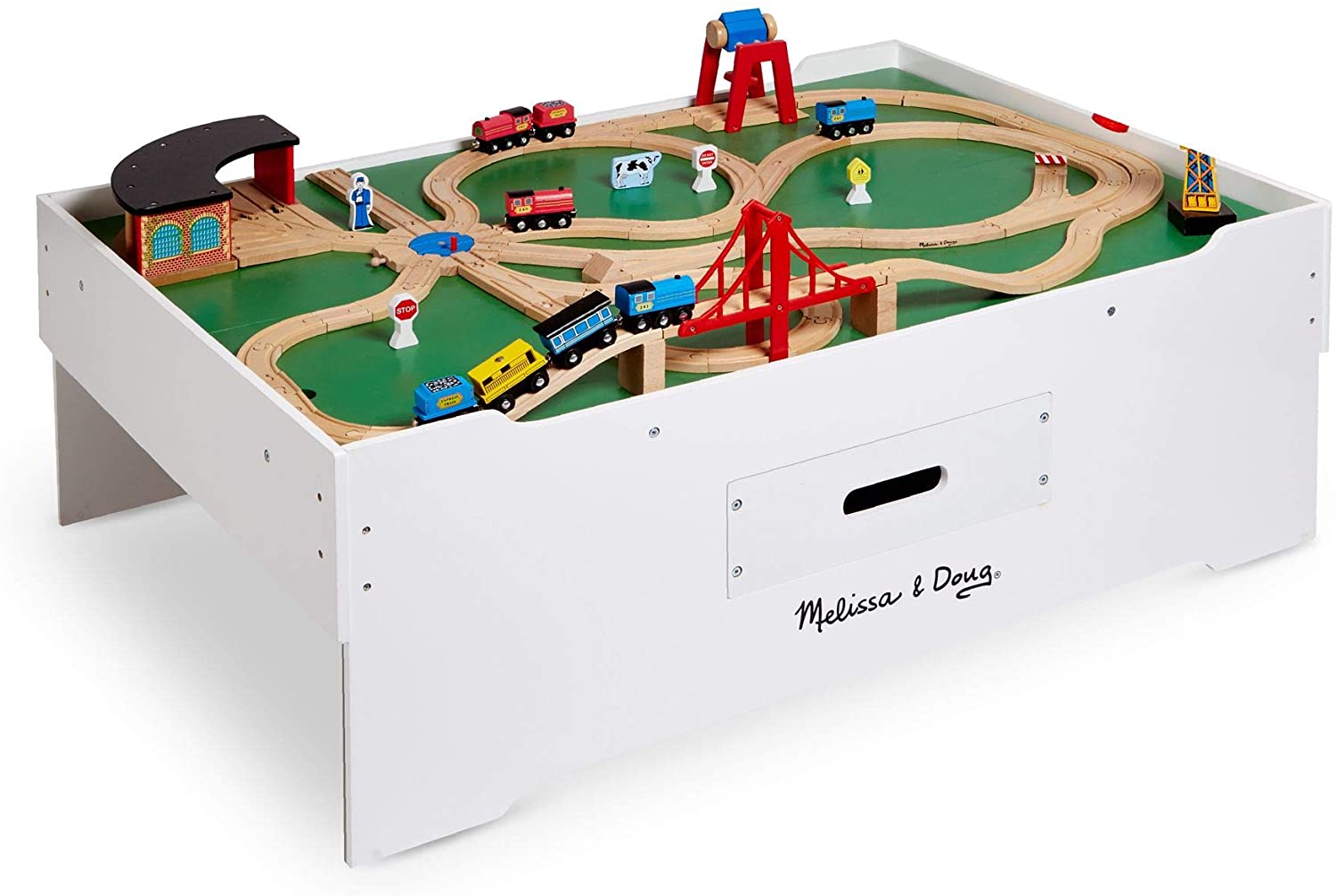 Melissa & Doug 12371 Deluxe Wooden MultiActivity Play Table For Trains