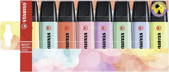 Highlighter - STABILO BOSS ORIGINAL Pastel Wallet of 8 Assorted Colours