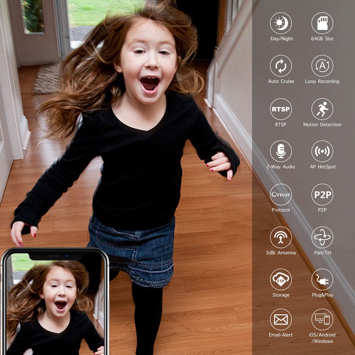 GENBOLT 2K Pet Camera, WiFi Security Camera Indoor,Home Surveillance IP Camera CCTV with Humanoid Detection - Image 4