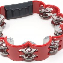 Tone Deaf Music Flower Shaped Tambourine in Red. Hand Held Percussion. Music Shaker Drum