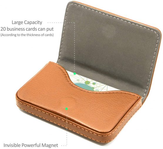 Padike Business Card Holders, Business Card Holder Wallet Credit Card ID Case/Holder - Keep Your Business Cards Clean (Apricot) - Image 3