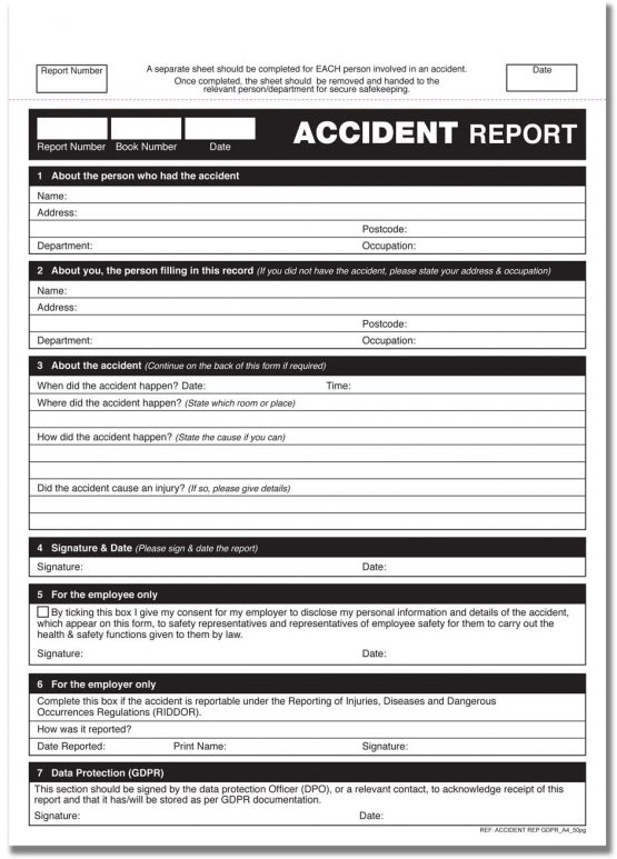 Cherry GDPR Accident Report Book A4 50 Pages - Image 2