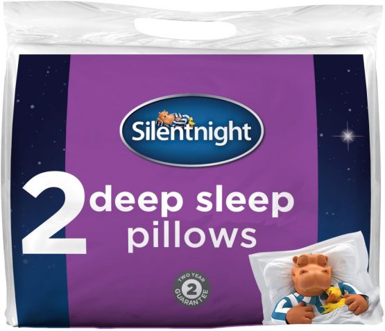 Silentnight Deep Sleep Pillow Pack of 2 - Soft Hotel Bed Pillows 2 Pack Pillow Pair - Machine Washable Hollowfibre Sleep Easy Pillows