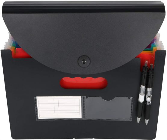 Expanding File Folder - ABC Life 24 Pockets Portable Rainbow A4 File Organiser Self Standing Accordion Document Wallet Business Filing Box High Capacity Storage Bag for Home & Office & School … - Image 4