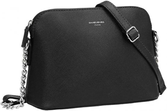 David Jones - Women's Small Crossbody Bag - Chain Shoulder Bag - Saffiano PU Faux Leather Rigid Messenger Bag - Evening Party City Clutch - Ladies Zip Handbag - Fashion Elegant Simple - Image 4