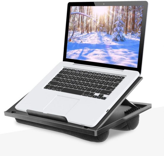 HUANUO Laptop Stand, Lap Tray, Lapdesk with Cushion Bed - Adjustable with 8 Angles, For Notebook, Tablet, Laptop Stand for Desk, Fit up to 15,6", Portable Tray Desk & Suitable for Travel, Work, Home