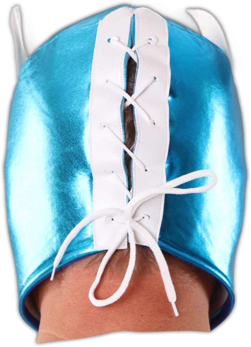 CENO.COM Wrestling Mask for Partygoers Luchador Lucha Libre Full Head Mask, One Size Fits Most, Lightblue, Universalgröße - Image 3