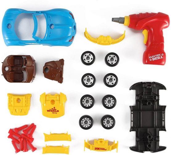 Pup Go Construction Toys – Take Apart Toys Car Racing – 30 Take Apart Pieces With Realistic Sounds & Lights – Easy Build Your Own Car Kit With Electric Drill Tool For 3 Year Old Boys - Image 4
