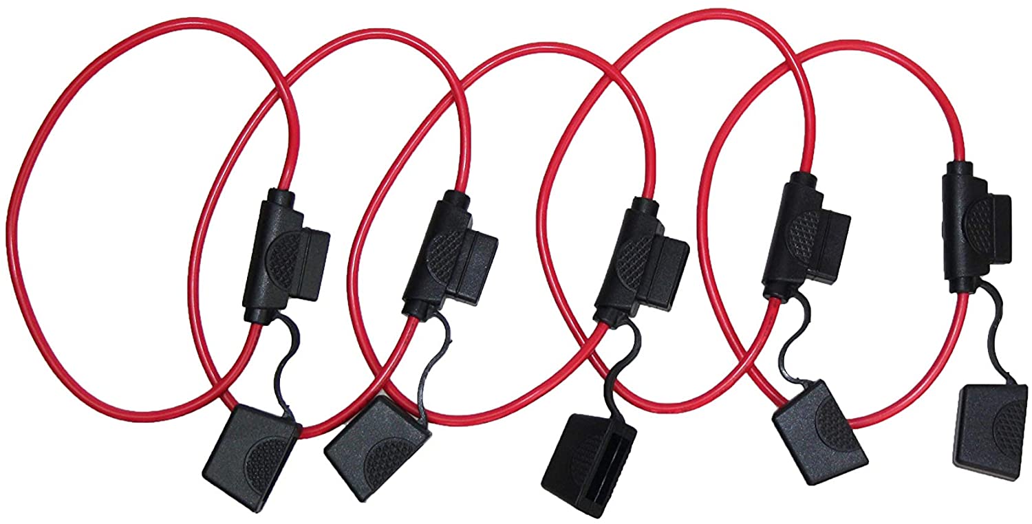 In line fuse holder 5pcs pack including 30A standard spade fuses 10pcs 1 fuse extractor 12AWG