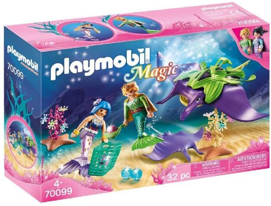 Playmobil Magic 70099 Pearl Collectors with Manta Ray, for Children Ages 4+, Colourful, 28.4 x 7.4 x 18.7cm
