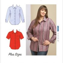 KWIK - SEW PATTERNS K3586 Size 1X - 2X - 3X - 4X Shirts, Pack of 1, White