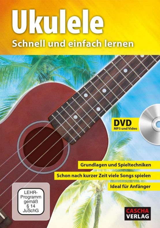 CASCHA HH 2027 DE Premium Mahogany Soprano Ukulele Bundle with AQUILA strings, German ukulele method with DVD, padded bag and 3 picks - Image 3
