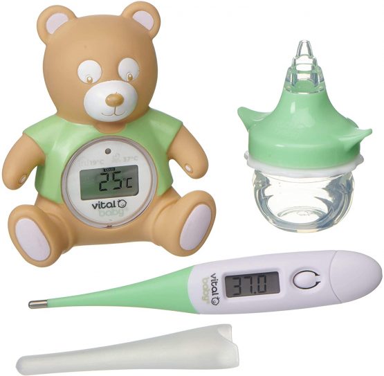 vital baby PROTECT Healthcare Kit, Room and Bath Thermometer, Nasal Aspirator, Contact Thermometer, Nursery Health and Safety, Decongester - Image 3