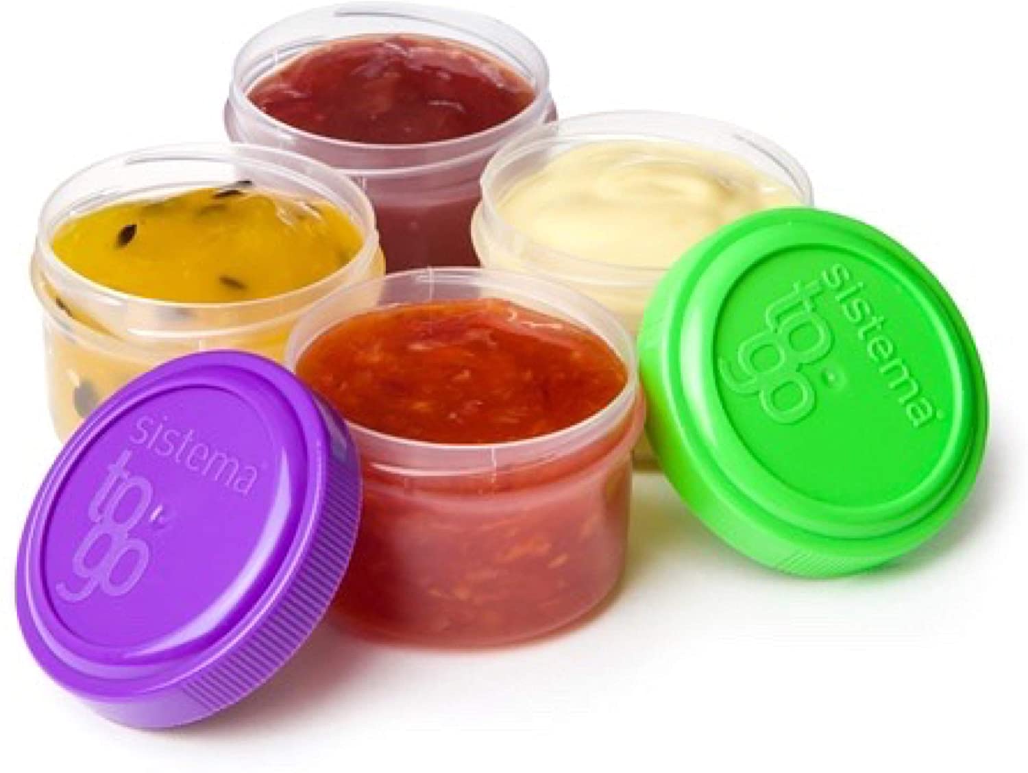 Sistema Dressing Pots To Go Food Container Sauce Pots With Lids 35 Ml Bpa-Free Blue, Green - Image 2