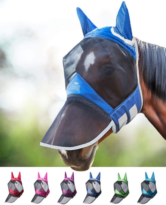 Harrison Howard CareMaster Pro Luminous Fly Mask Full Face Aquamarine (XL; Extra Full)