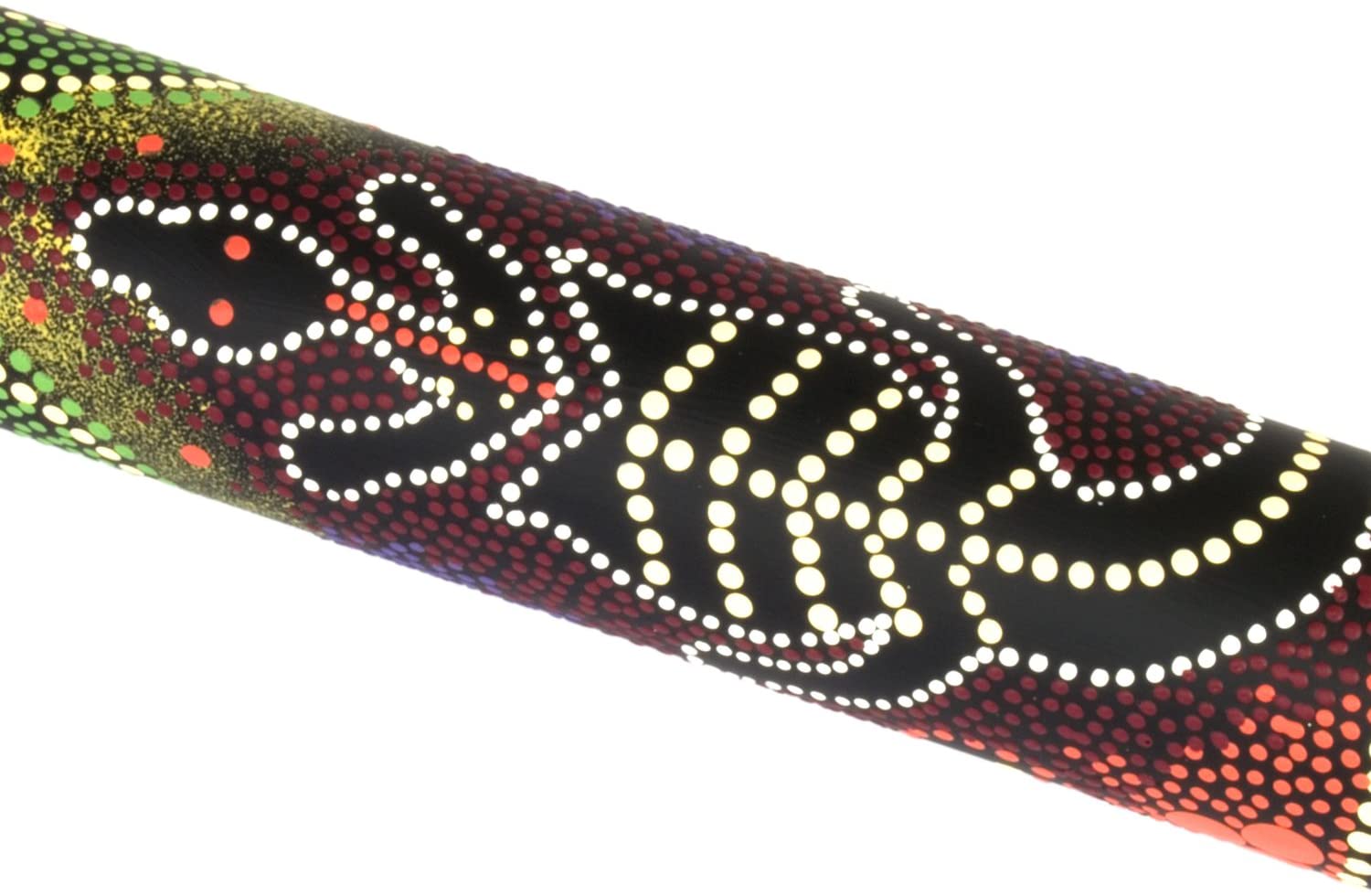 Didgeridoo, Hand-Painted Didge with Indigenous Australian Lizard Design - World Rhythm MDI001, Black - Image 2